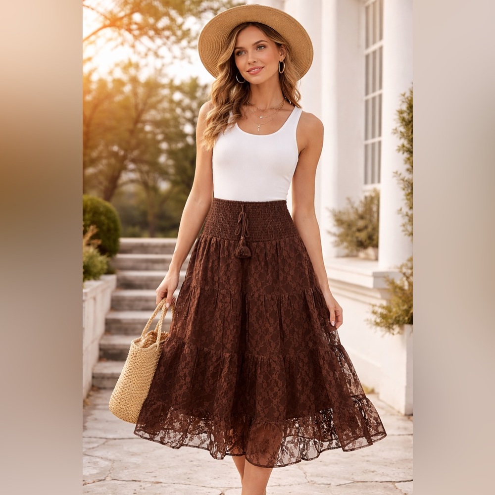 🤎 Boho Lace Convertible Skirt / Dress – Size XL 🤎